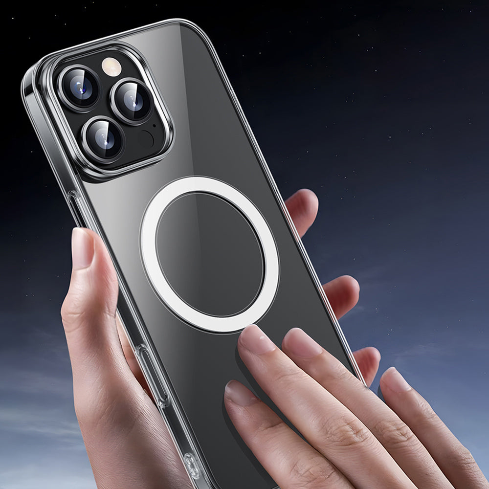 Apple iPhone 16 Pro Kılıf M-safe Şarj Özellikli Wiwu YXK-207 Invisible Pro Sert PC Kapak Şeffaf