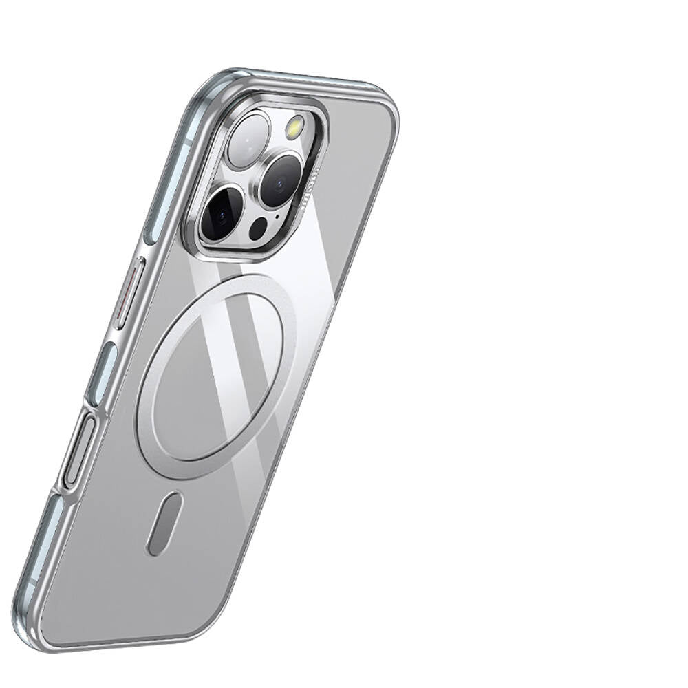 Apple iPhone 16 Pro Kılıf M-safe Şarj Özellikli Wlons Standlı Efsane Kapak Gri