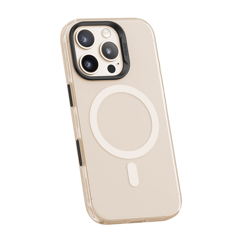 Apple iPhone 16 Pro Kılıf M-safe Şarj Özellikli Yeni Seri Benks Lucid Armor Kapak Gold