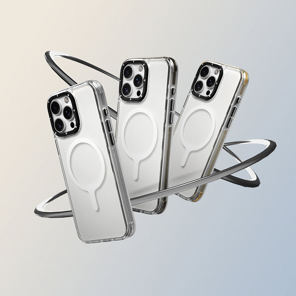 Apple iPhone 16 Pro Kılıf M-safe Şarj Özellikli YoungKit Crystal Color Serisi Kapak Gri