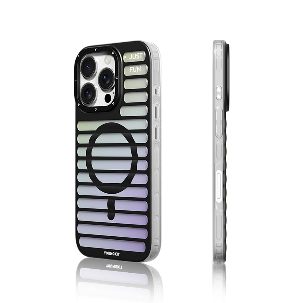 Apple iPhone 16 Pro Kılıf M-safe Şarj Özellikli Youngkit Geek Serisi Kapak Siyah