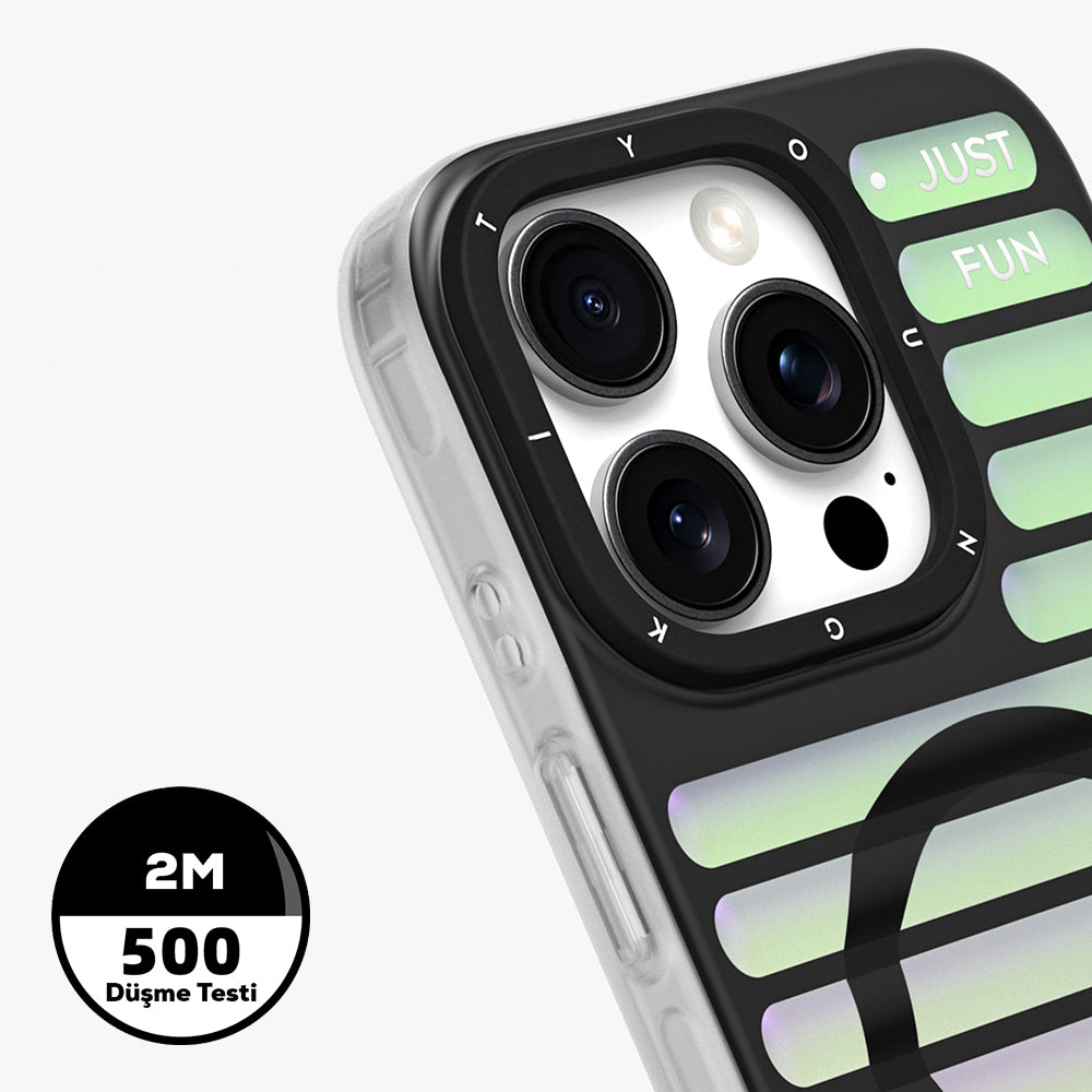 Apple iPhone 16 Pro Kılıf M-safe Şarj Özellikli Youngkit Geek Serisi Kapak Siyah