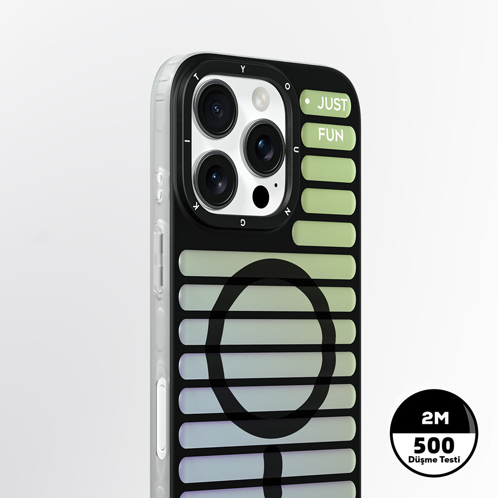 Apple iPhone 16 Pro Kılıf M-safe Şarj Özellikli Youngkit Geek Serisi Kapak Beyaz