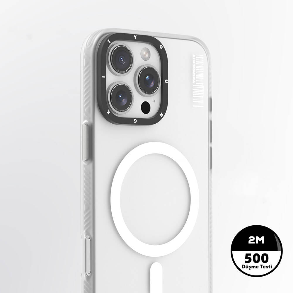 Apple iPhone 16 Pro Kılıf M-safe Şarj Özellikli Youngkit Hidden Sand Serisi Kapak Siyah