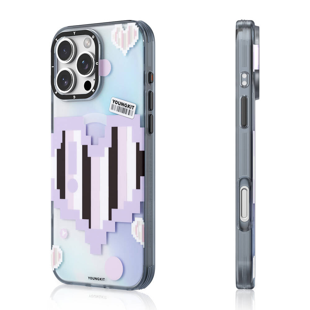 Apple iPhone 16 Pro Kılıf M-safe Şarj Özellikli Youngkit Love Serisi Kapak Mor