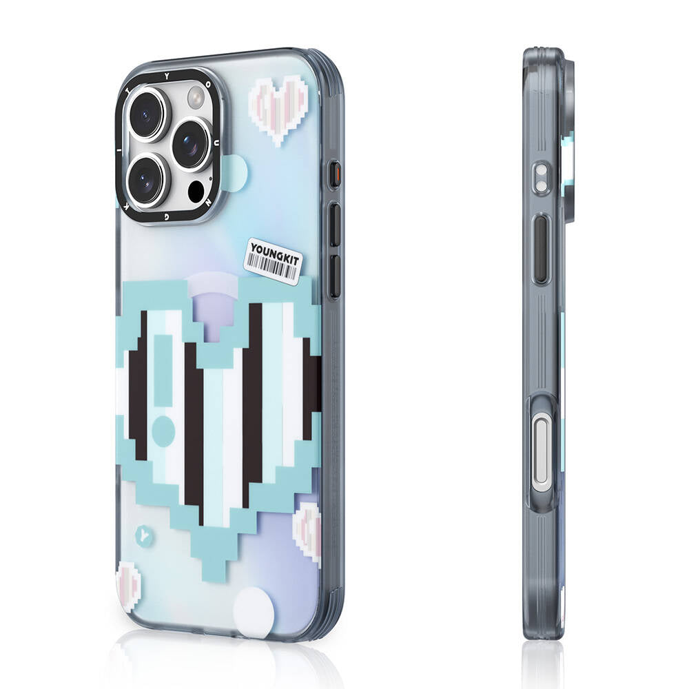 Apple iPhone 16 Pro Kılıf M-safe Şarj Özellikli Youngkit Love Serisi Kapak Yeşil