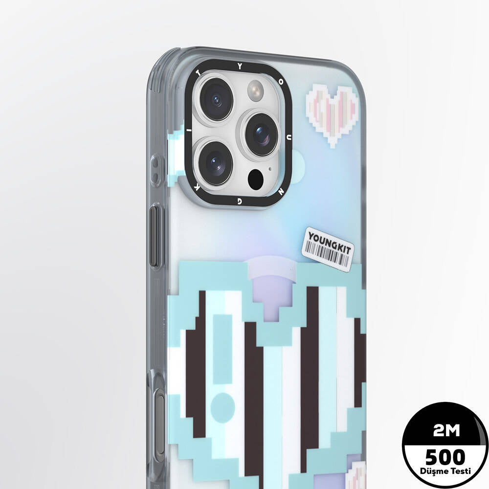 Apple iPhone 16 Pro Kılıf M-safe Şarj Özellikli Youngkit Love Serisi Kapak Yeşil