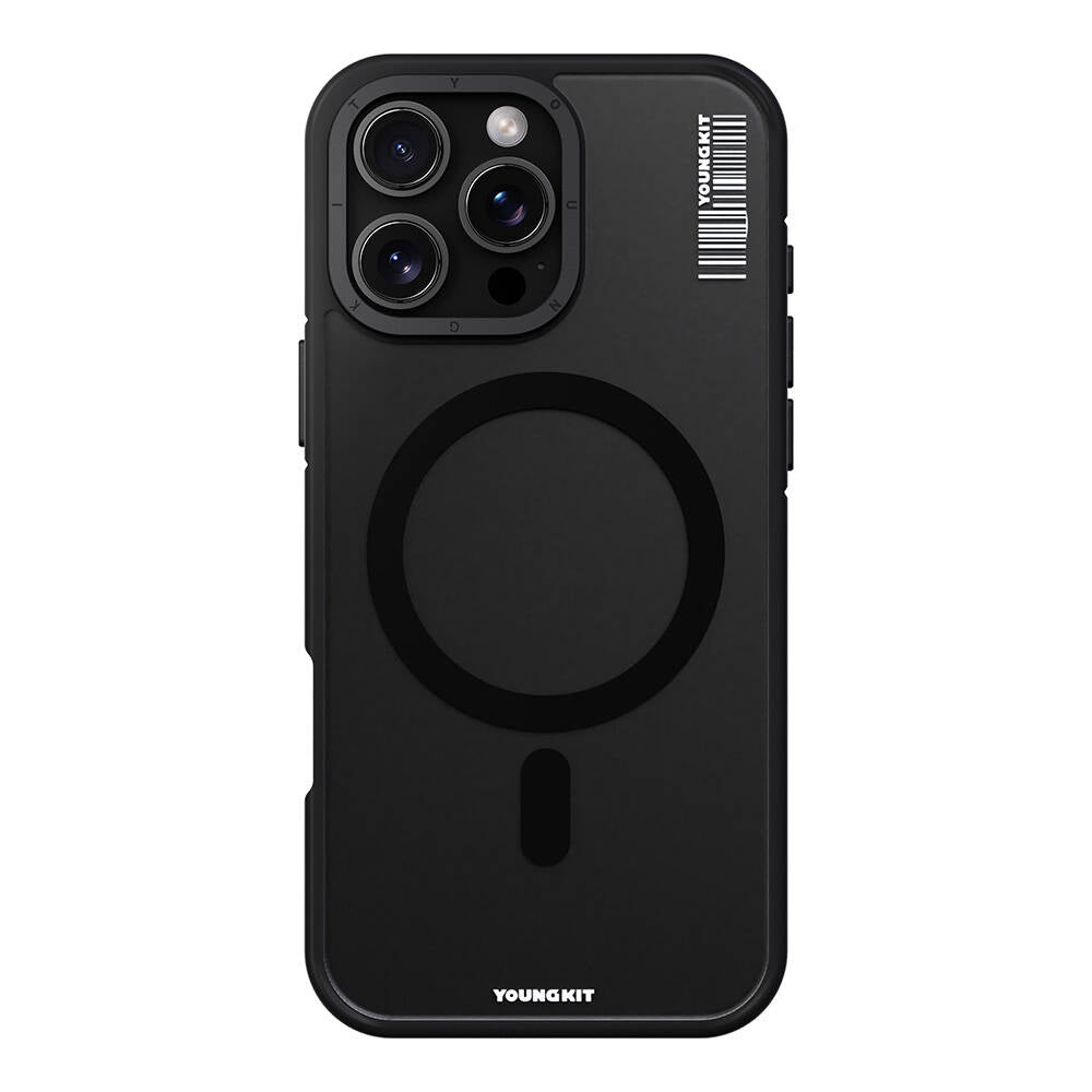 Apple iPhone 16 Pro Kılıf M-safe Şarj Özellikli Youngkit Rock Sand Serisi Kapak Mavi