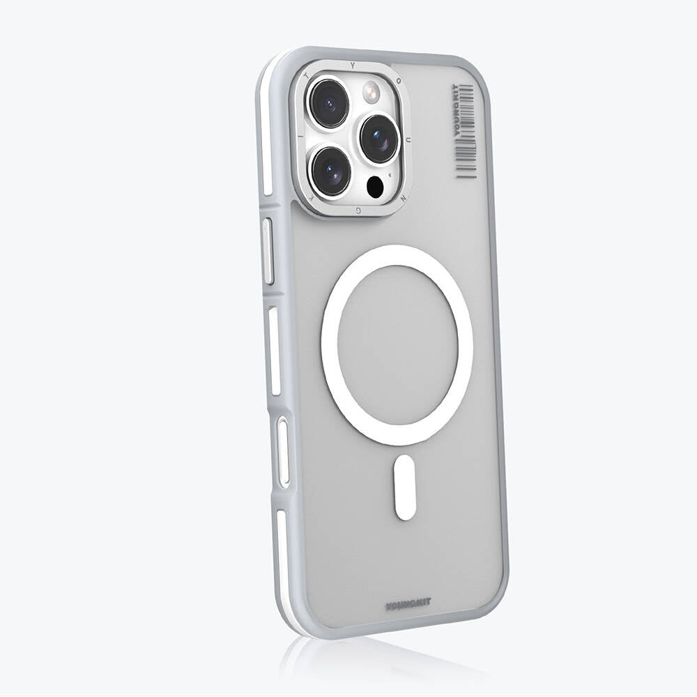 Apple iPhone 16 Pro Kılıf M-safe Şarj Özellikli Youngkit Rock Sand Serisi Kapak Siyah