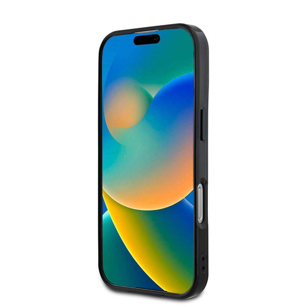 Apple iPhone 16 Pro Kılıf Mercedes Benz Orjinal Lisanslı M-safe Şarj Özellikli Çift Katmanlı Paralel Çizgi Desenli Kapak Siyah