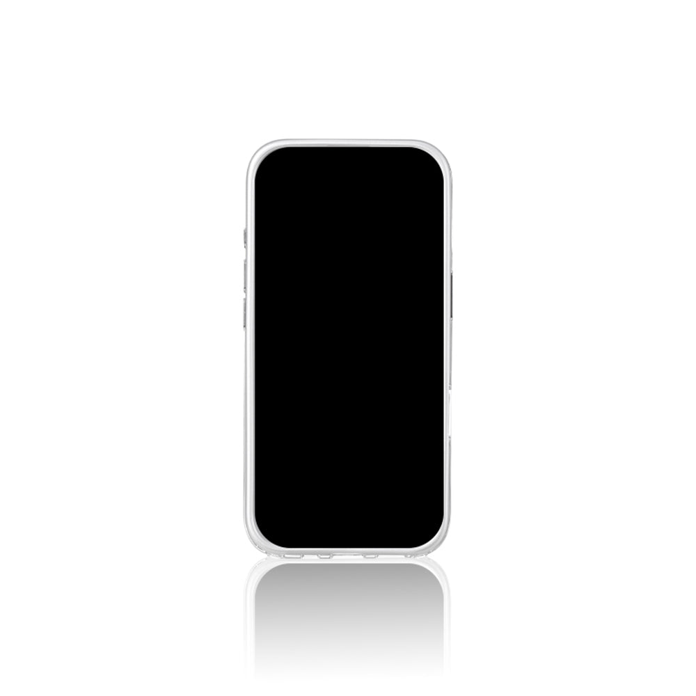 Apple iPhone 16 Pro Kılıf Taşlı Kalp Tasarımlı Pynana Mirror Serisi Kapak Beyaz