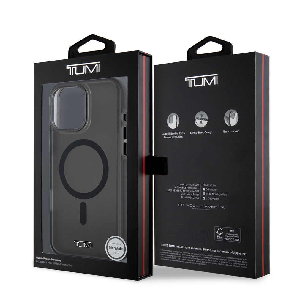Apple iPhone 16 Pro Kılıf TUMI Orjinal Lisanslı M-safe Şarj Özellikli Airbagli Buzlu Transparan Kapak Siyah