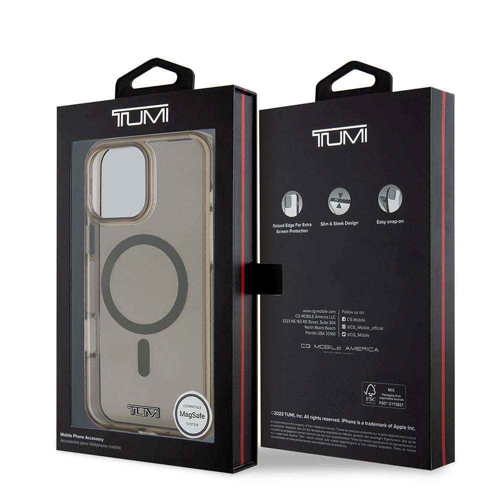 Apple iPhone 16 Pro Kılıf TUMI Orjinal Lisanslı M-safe Şarj Özellikli Airbagli Transparan Kapak Siyah