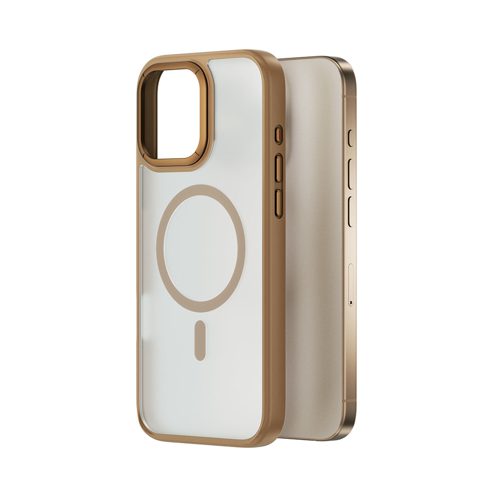 Apple iPhone 16 Pro Kılıf Wiwu FGG-012 ArmorPro Serisi M-safe Şarj Özellikli Parmak İzi Bırakmayan Kılıf Gri