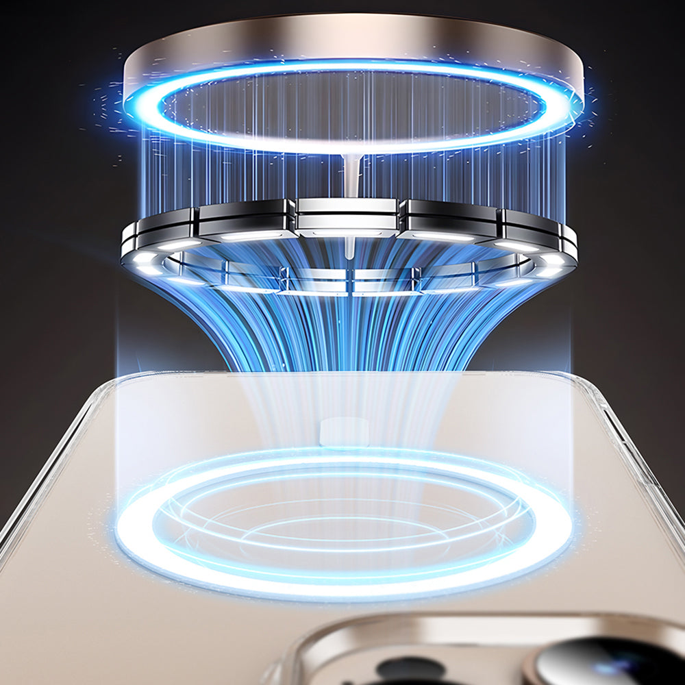 Apple iPhone 16 Pro Kılıf Wiwu MCC-102 Magnetic Crystal Sert PC Kapak Şeffaf