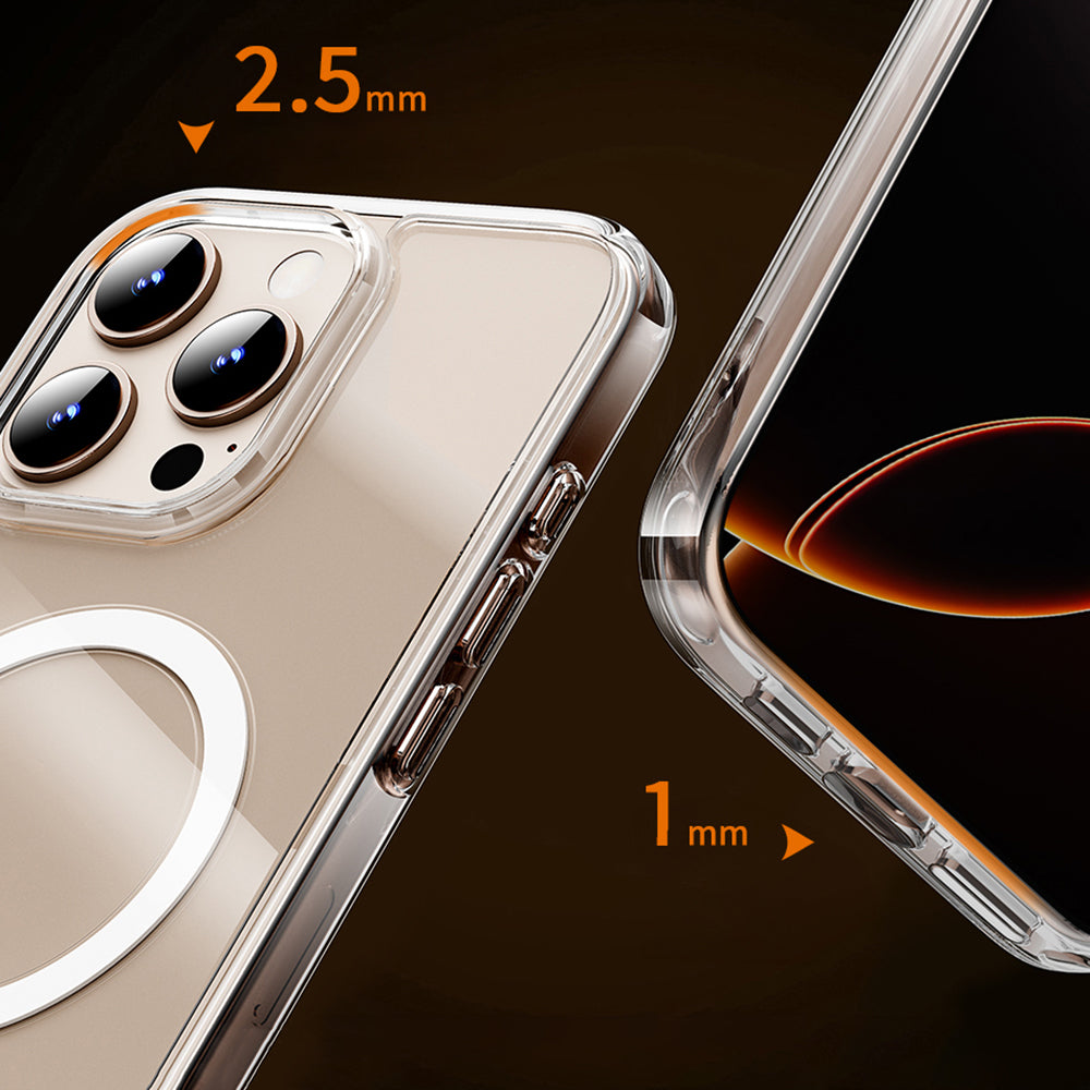 Apple iPhone 16 Pro Kılıf Wiwu MCC-102 Magnetic Crystal Sert PC Kapak Şeffaf