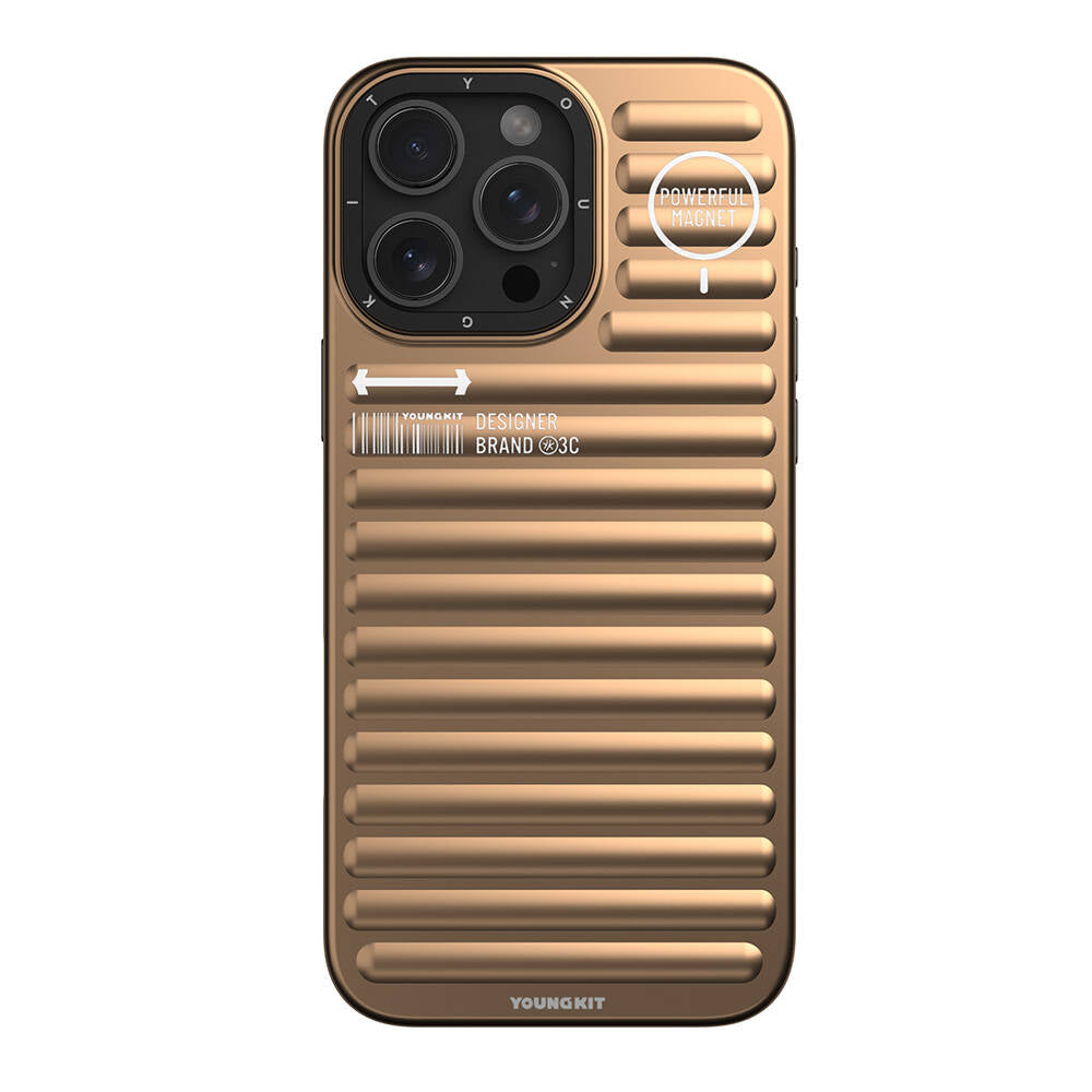 Apple iPhone 16 Pro M-safe Şarj Özellikli Kılıf Mat Renkli Tasarım Youngkit Original Serisi Kapak Siyah