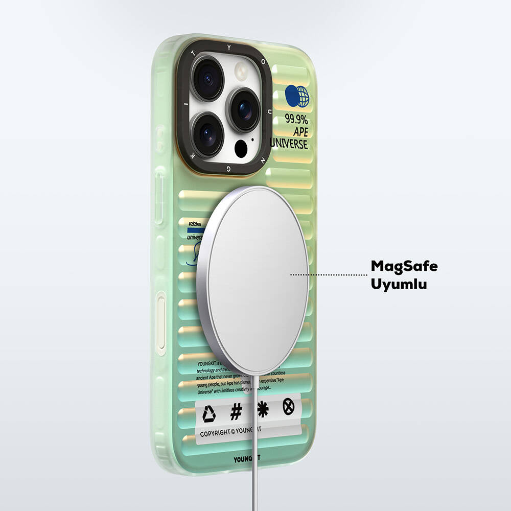 Apple iPhone 16 Pro M-safe Şarj Özellikli Youngkit Chameleon Serisi Kapak Mavi