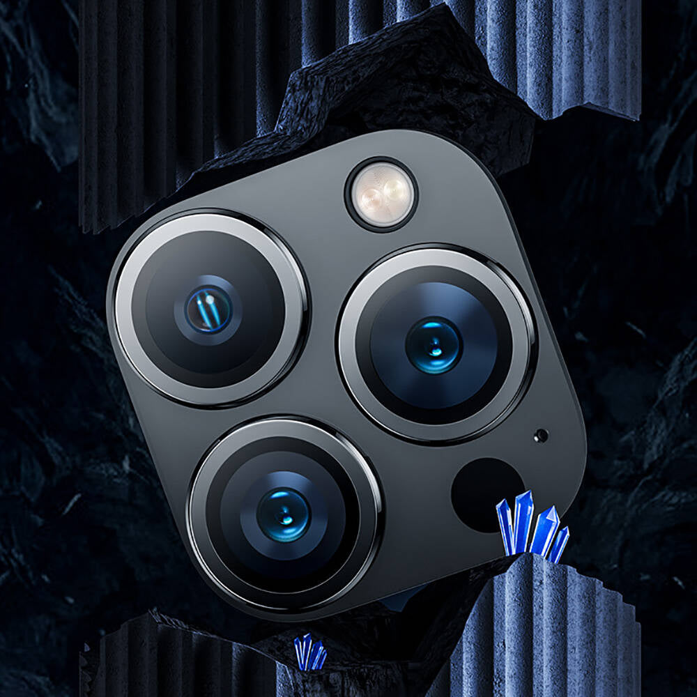 Apple iPhone 16 Pro Max Benks DR Safir Kamera Lens Koruyucu Titanyum-Gri