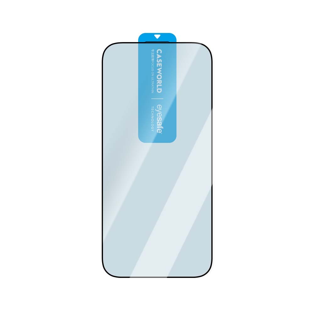 Apple iPhone 16 Pro Max CaseWorld 3D Eyesafe Mavi Işık Teknolojili 0.15mm Temperli Cam Ekran Koruyucu + Uygulama Aparatı Şeffaf