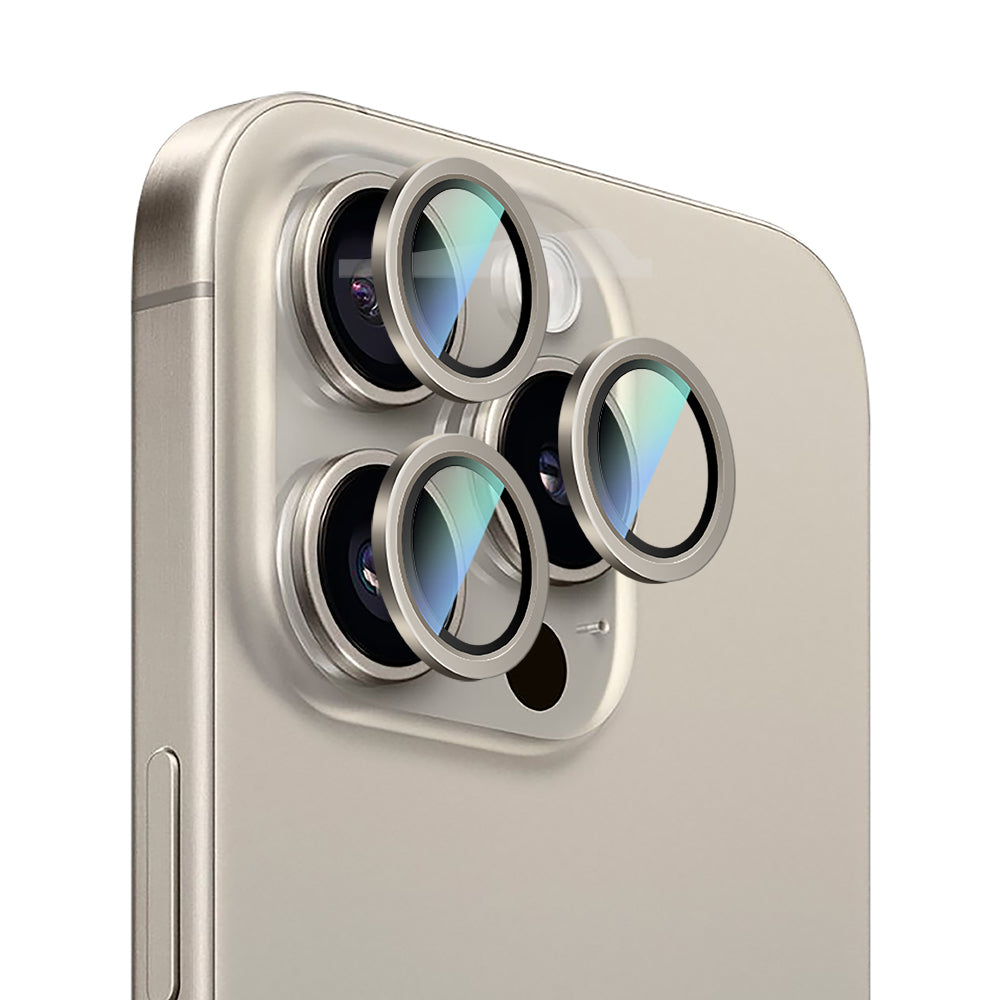 Apple iPhone 16 Pro Max CaseWorld Alloy Serisi Oleofobik Anti Reflective Kamera Lens Koruyucu Gümüş