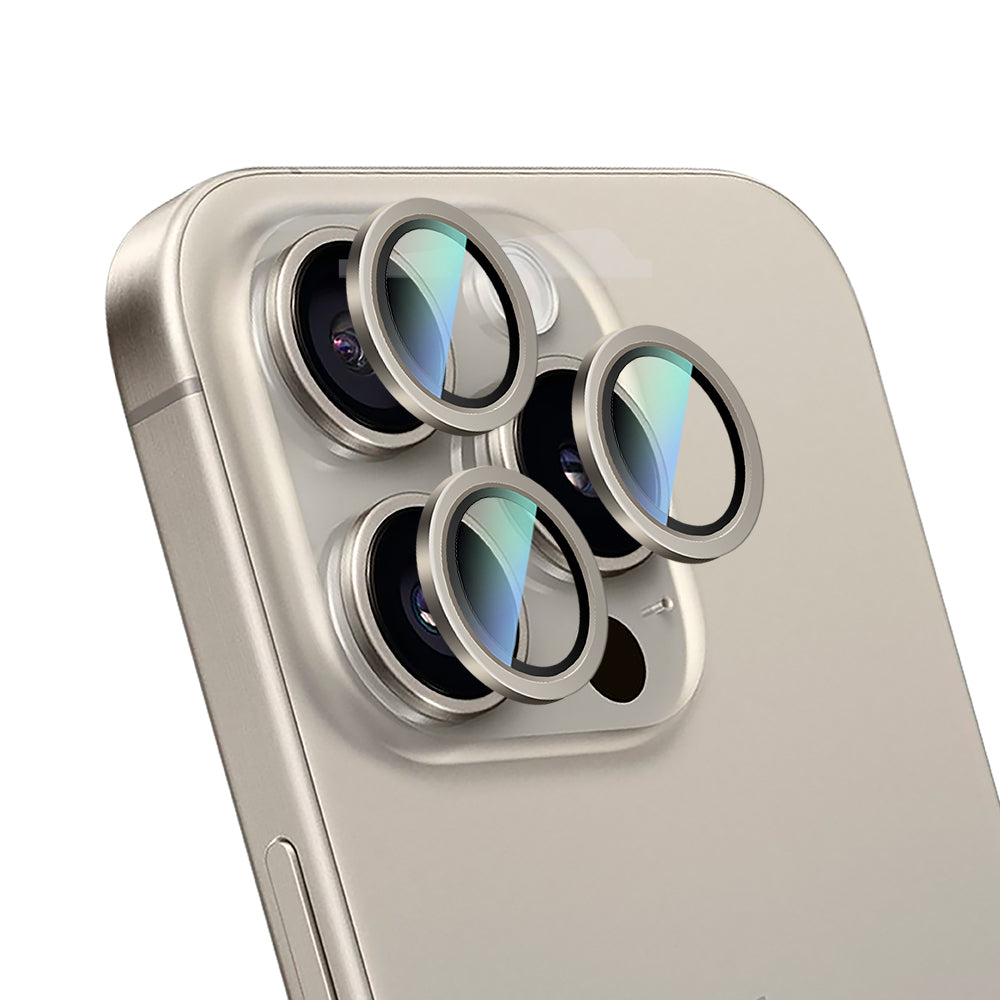 Apple iPhone 16 Pro Max CaseWorld Alloy Serisi Oleofobik Anti Reflective Kamera Lens Koruyucu Gümüş