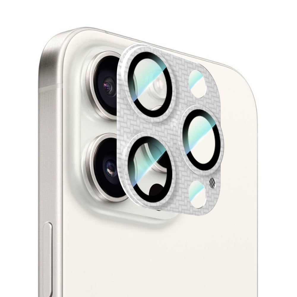 Apple iPhone 16 Pro Max CaseWorld Karbon Fiber Serisi Anti Reflective Ultra Clear Full Kamera Lens Koruyucu Siyah-Kırmızı