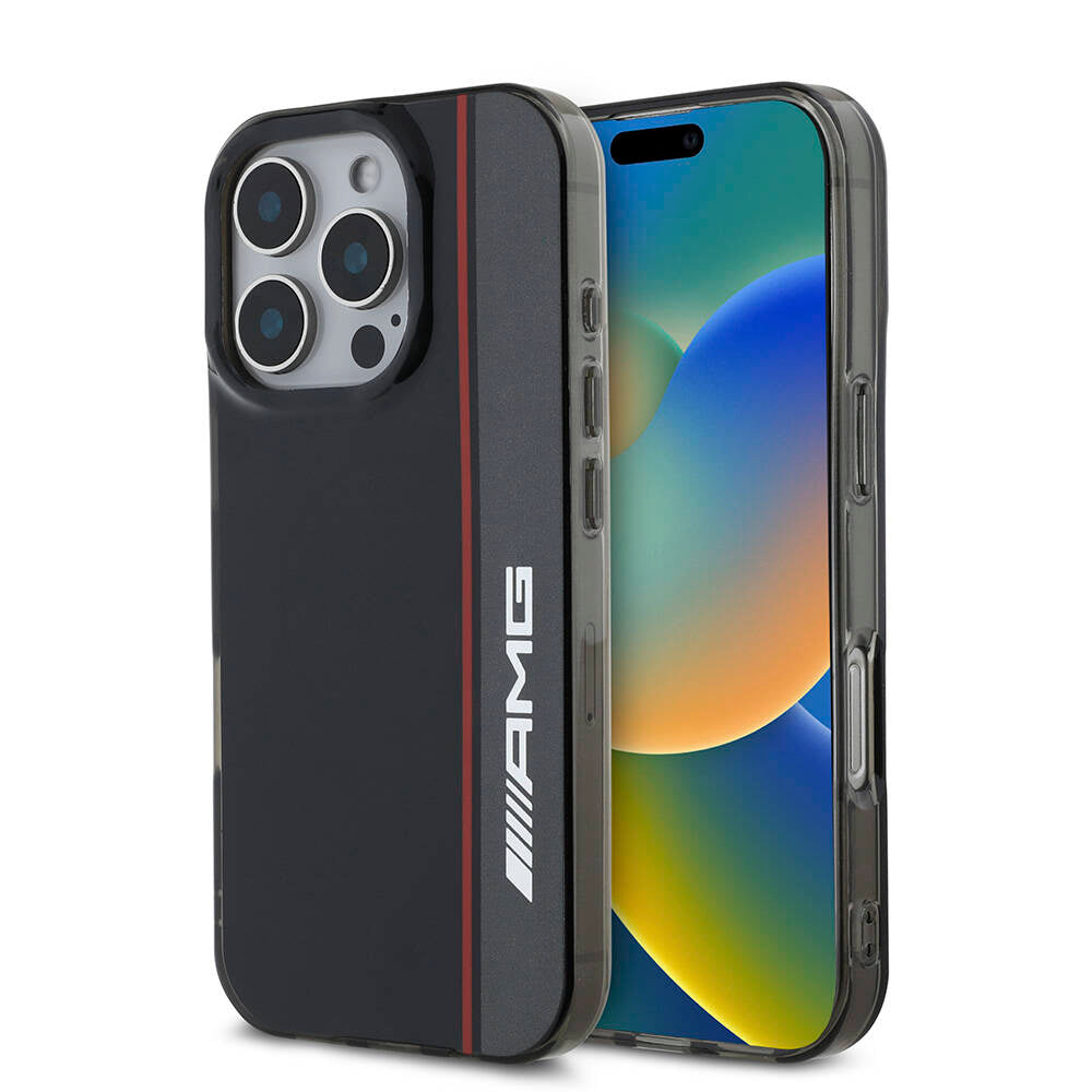 Apple iPhone 16 Pro Max Kılıf AMG Orjinal Lisanslı M-safe Şarj Özellikli IML Baskı Logolu Çift Katmanlı Bow Lines Kapak Beyaz