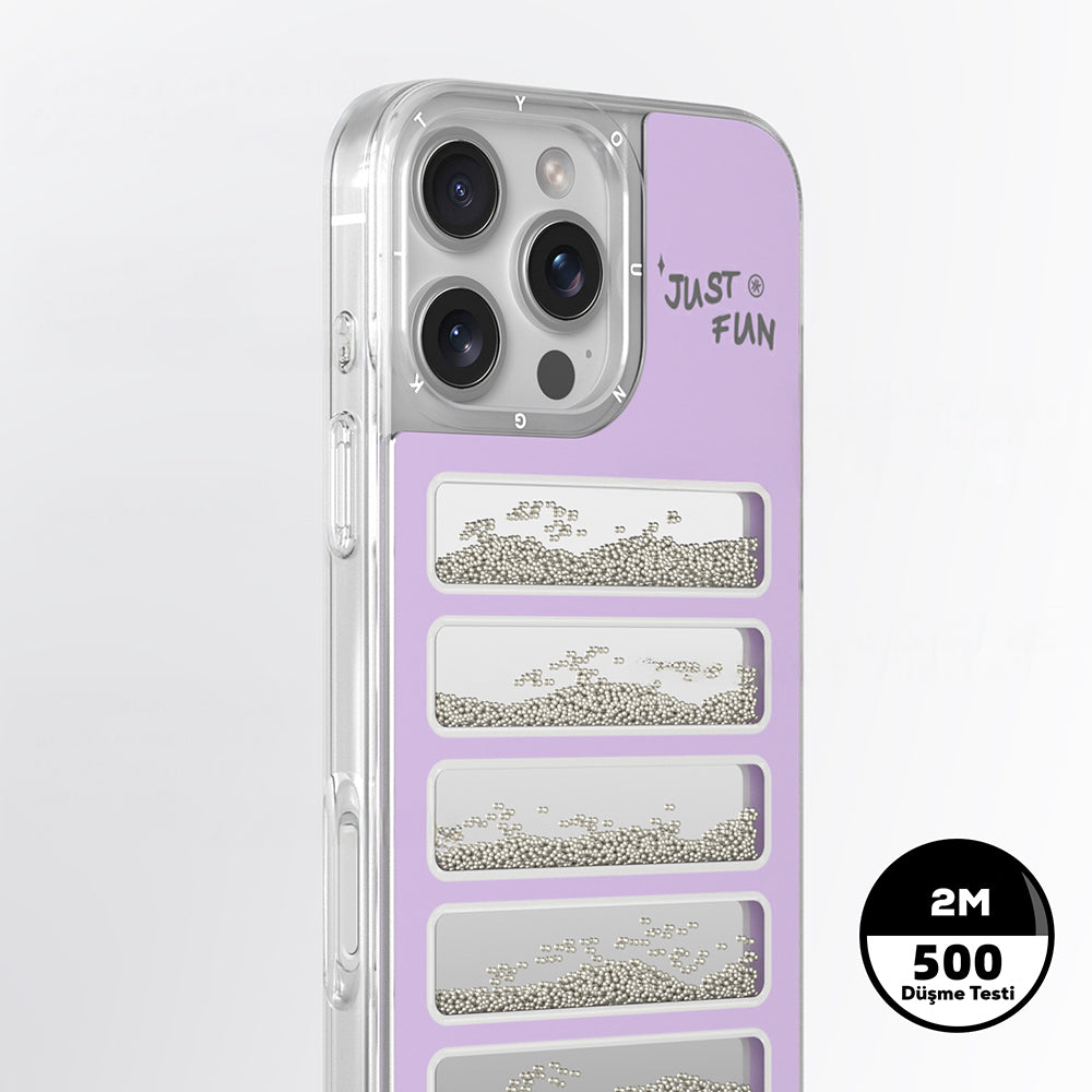 Apple iPhone 16 Pro Max Kılıf Aynalı ve Boncuklu Tasarım Youngkit Jump Serisi Kapak Açık Yeşil