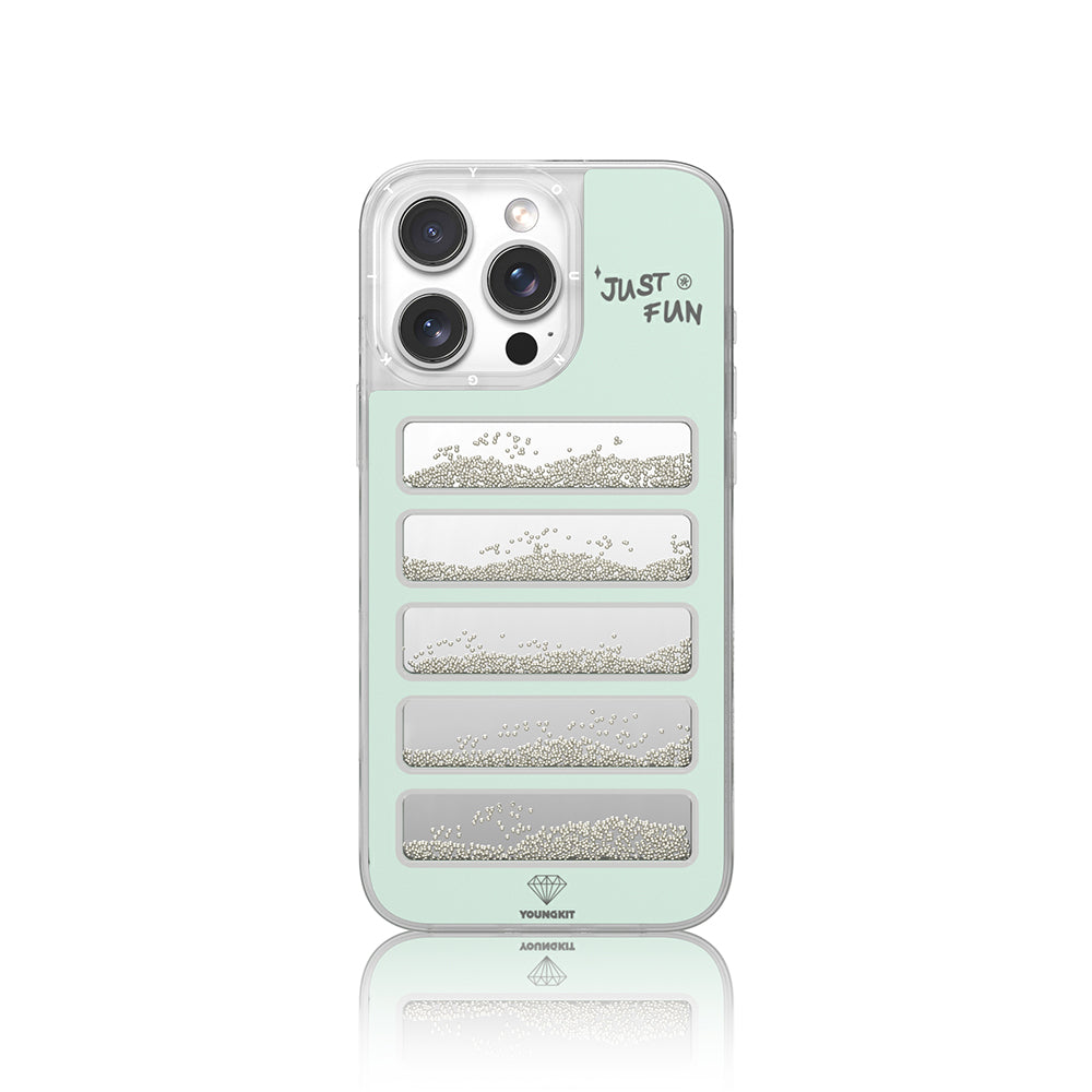 Apple iPhone 16 Pro Max Kılıf Aynalı ve Boncuklu Tasarım Youngkit Jump Serisi Kapak Mor