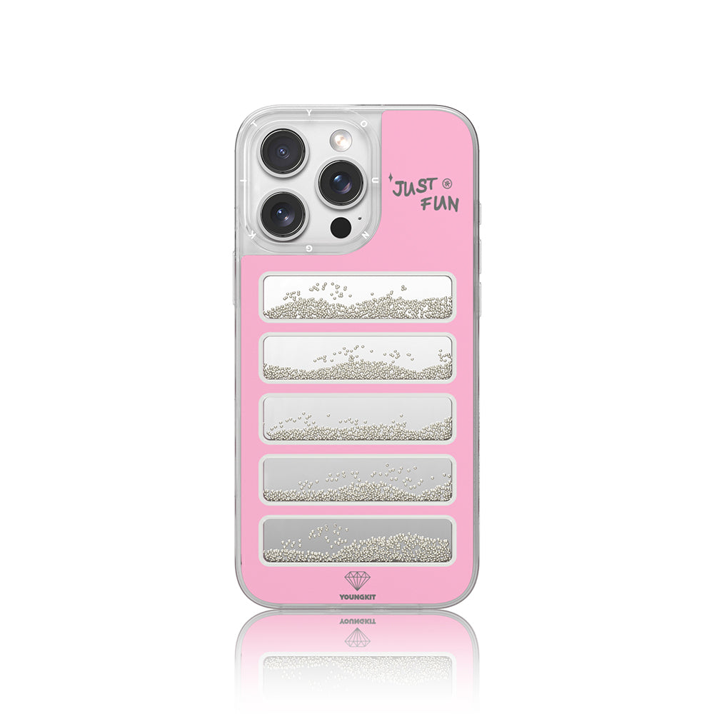 Apple iPhone 16 Pro Max Kılıf Aynalı ve Boncuklu Tasarım Youngkit Jump Serisi Kapak Mor