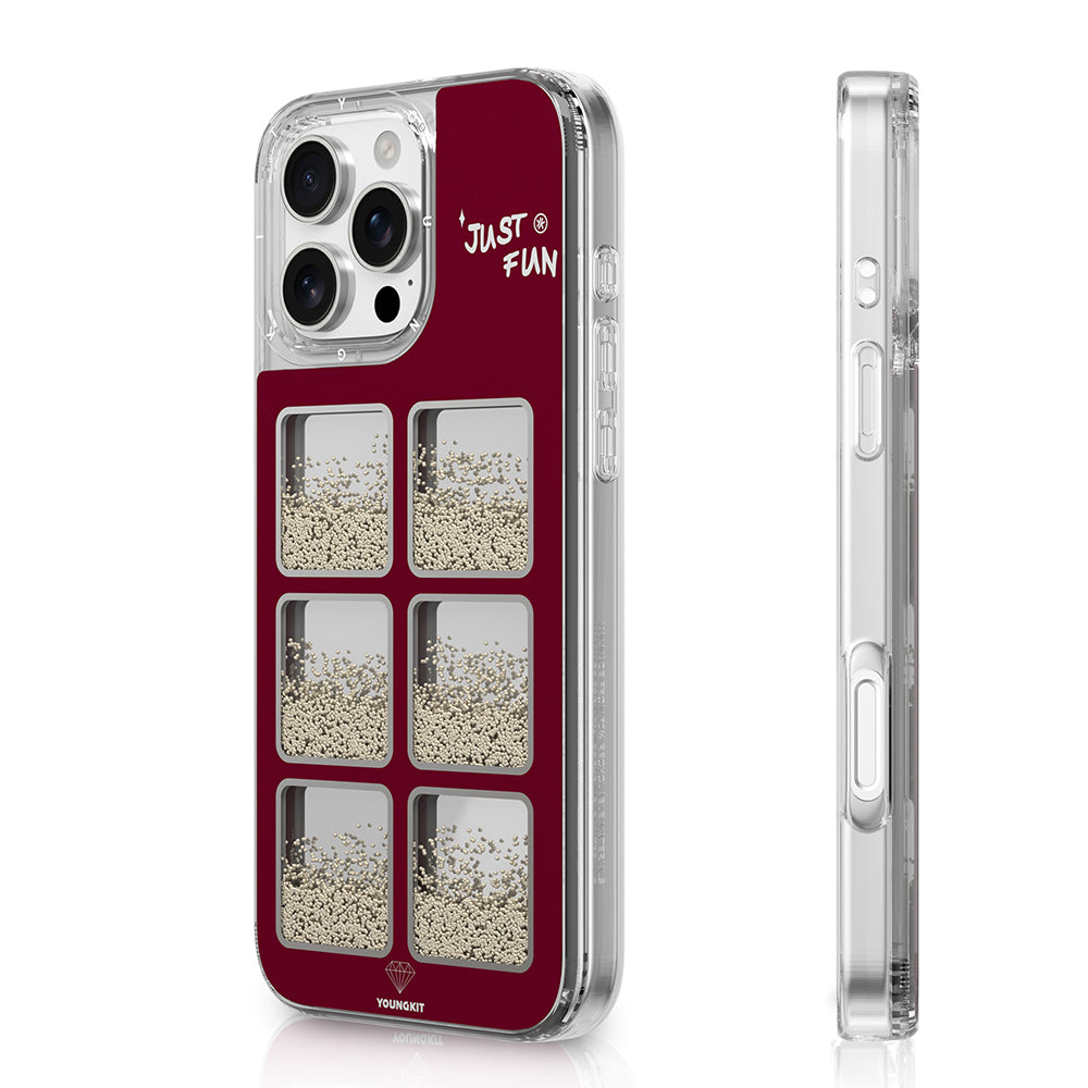 Apple iPhone 16 Pro Max Kılıf Aynalı ve Boncuklu Tasarım Youngkit Spirit Serisi Kapak Beyaz