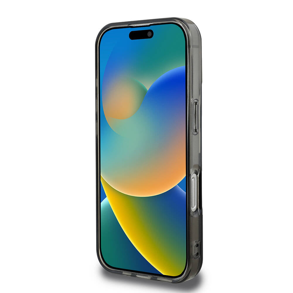 Apple iPhone 16 Pro Max Kılıf BMW Orjinal Lisanslı M Logolu Üç Renk Çizgili Motorsport Vertical Stripe Kapak Siyah