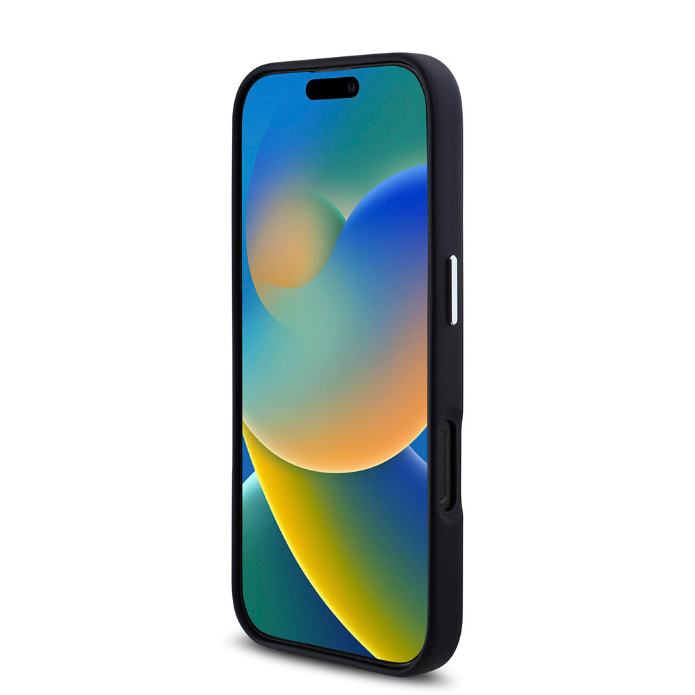 Apple iPhone 16 Pro Max Kılıf BMW Orjinal Lisanslı M-safe Şarj Özellikli Metal Logolu Tam Kaplama Deri Kapak Siyah