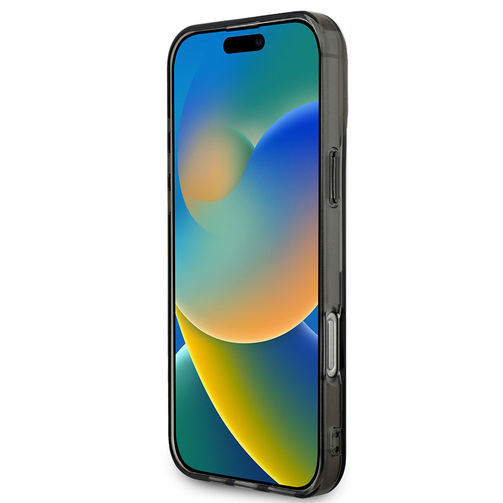 Apple iPhone 16 Pro Max Kılıf BMW Orjinal Lisanslı Yarı Transparan M Dizayn Çizgili Kapak Siyah