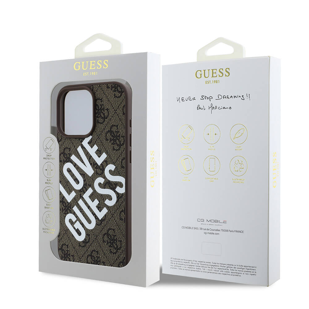 Apple iPhone 16 Pro Max Kılıf Guess Orjinal Lisanslı Big Love Guess Kapak Siyah