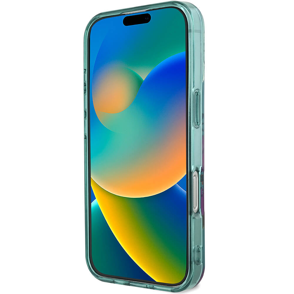 Apple iPhone 16 Pro Max Kılıf Guess Orjinal Lisanslı M-safe Şarj Özellikli Flower Tone On Tone Ring Kapak Pembe