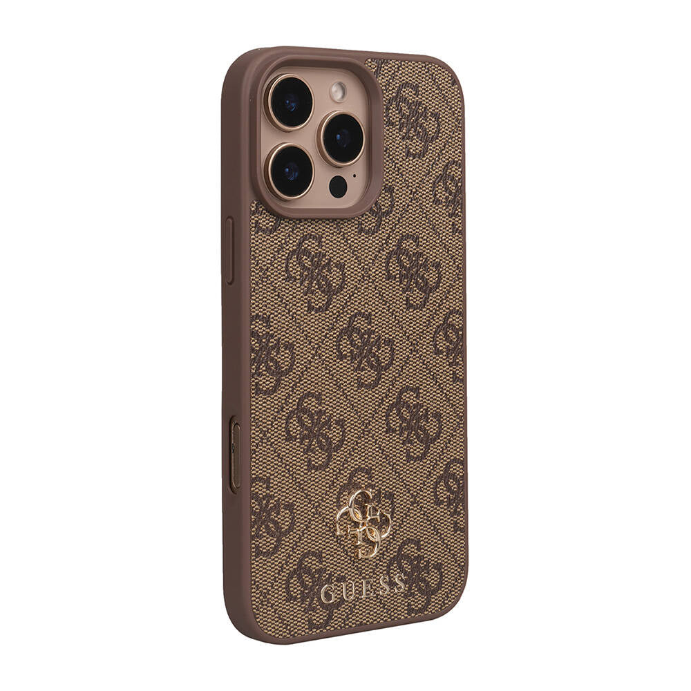 Apple iPhone 16 Pro Max Kılıf Guess Orjinal Lisanslı M-safe Şarj Özellikli Small 4G Classic Kapak Pembe