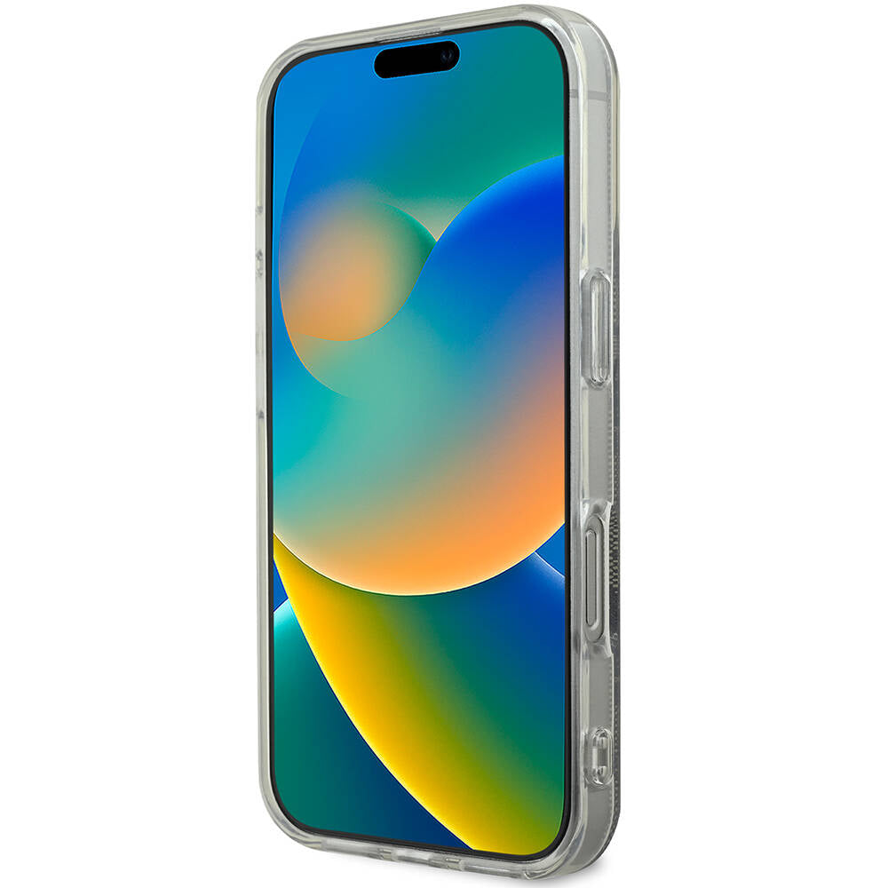 Apple iPhone 16 Pro Max Kılıf Guess Orjinal Lisanslı M-safe Şarj Özellikli Yazı Logolu 4G Desenli Kapak Siyah