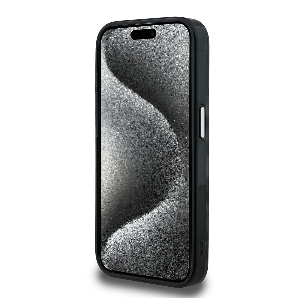 Apple iPhone 16 Pro Max Kılıf Karl Lagerfeld Orjinal Lisanslı IML Leopar Baskılı Kapak Kahverengi