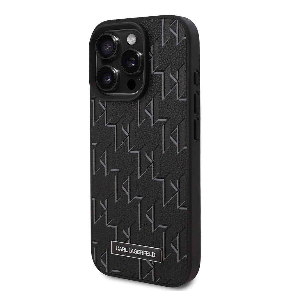 Apple iPhone 16 Pro Max Kılıf Karl Lagerfeld Orjinal Lisanslı M-safe Şarj Özellikli KL Yazılı Hot Stamp Kapak Pembe