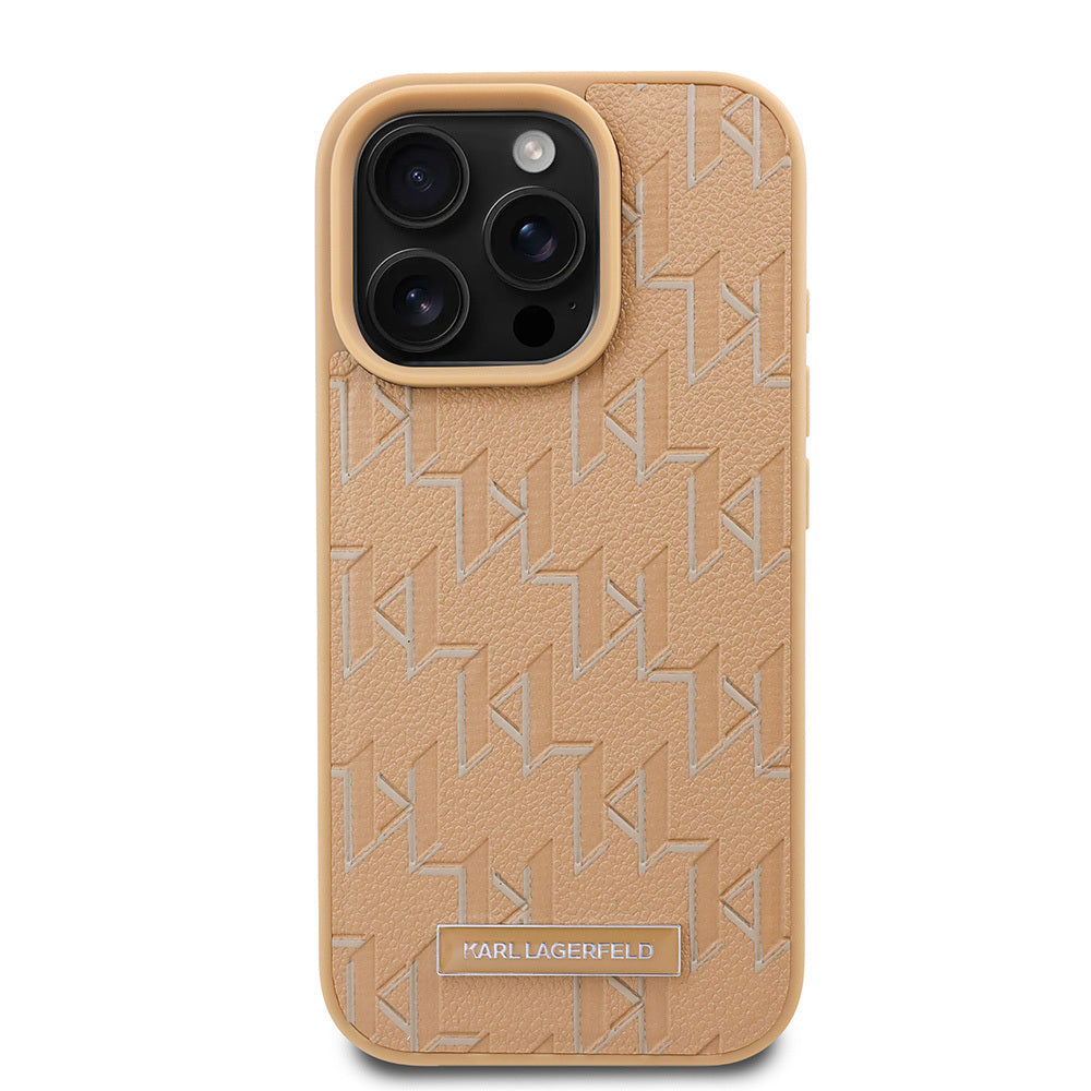 Apple iPhone 16 Pro Max Kılıf Karl Lagerfeld Orjinal Lisanslı M-safe Şarj Özellikli KL Yazılı Hot Stamp Kapak Siyah