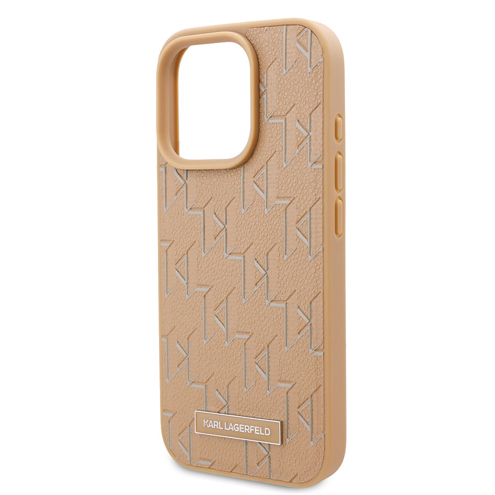 Apple iPhone 16 Pro Max Kılıf Karl Lagerfeld Orjinal Lisanslı M-safe Şarj Özellikli KL Yazılı Hot Stamp Kapak Siyah