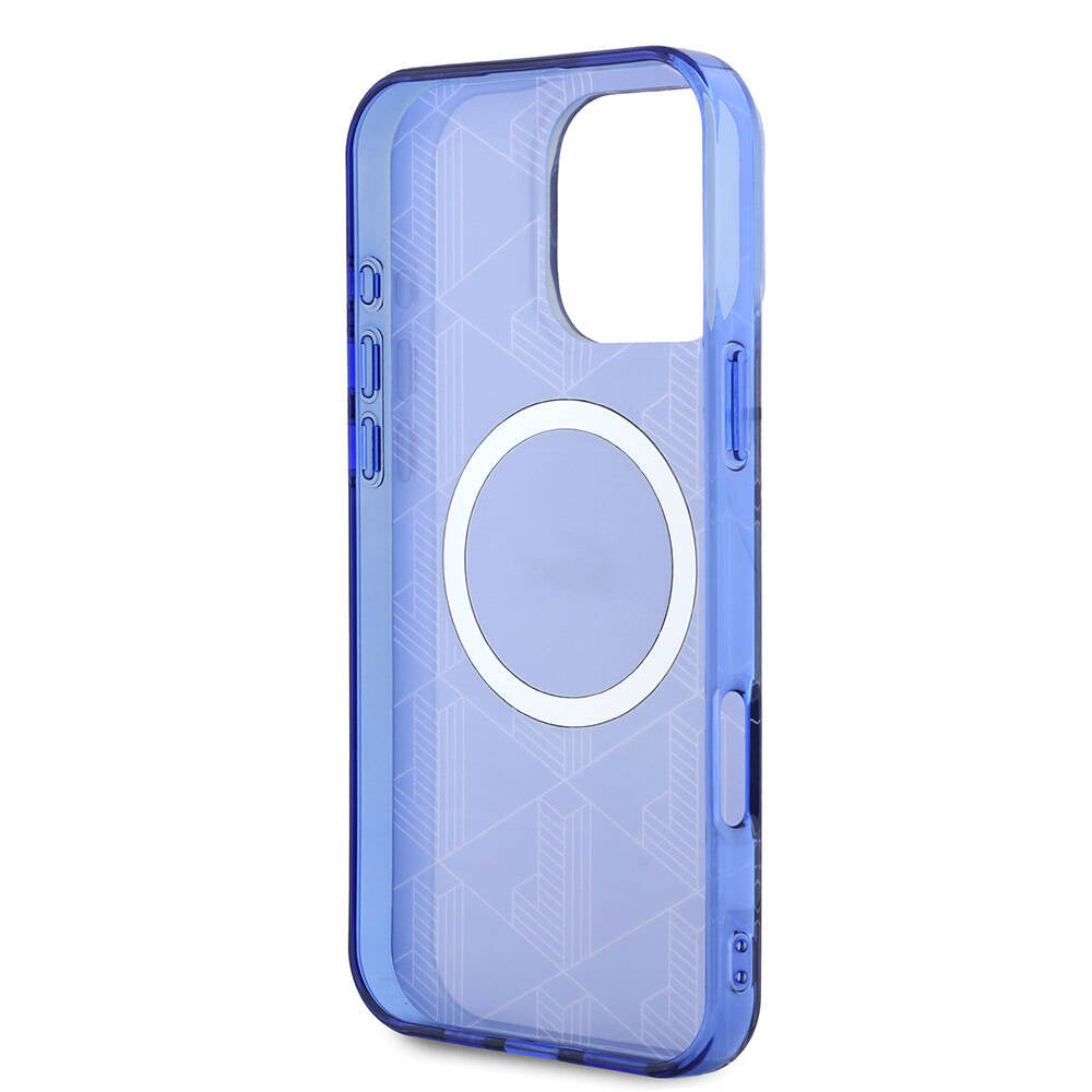 Apple iPhone 16 Pro Max Kılıf Lacoste Orjinal Lisanslı M-safe Şarj Özellikli IML Baskılı Gümüş Timsah Logolu Monogram Kapak Yeşil