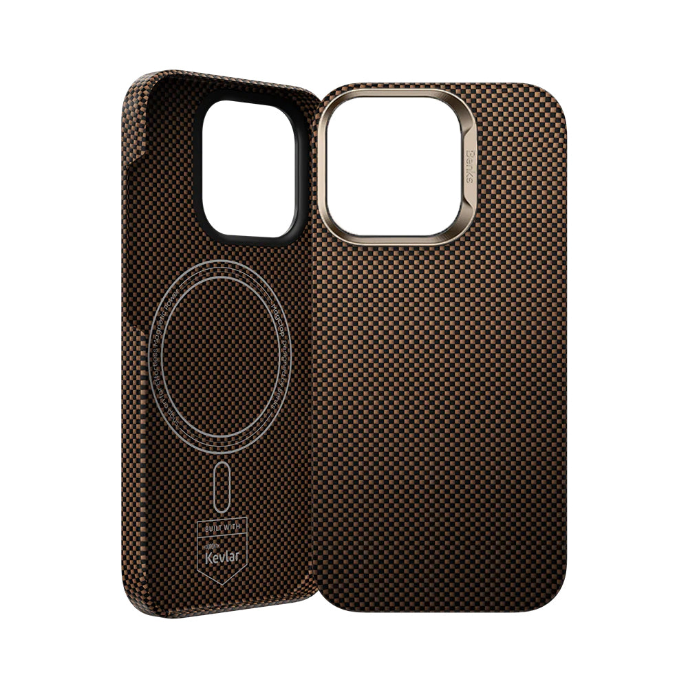 Apple iPhone 16 Pro Max Kılıf M-safe Şarj Özellikli Benks Ultra Lightweight ArmorTint ArmorAir Kevlar Kapak Gold