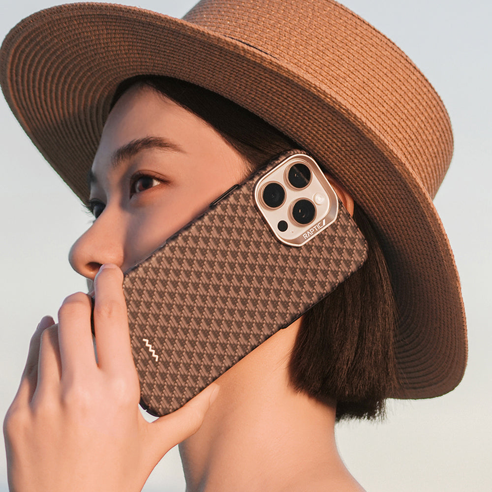 Apple iPhone 16 Pro Max Kılıf M-safe Şarj Özellikli Raptic Aramid Skin Origin Serisi Kapak Kırmızı