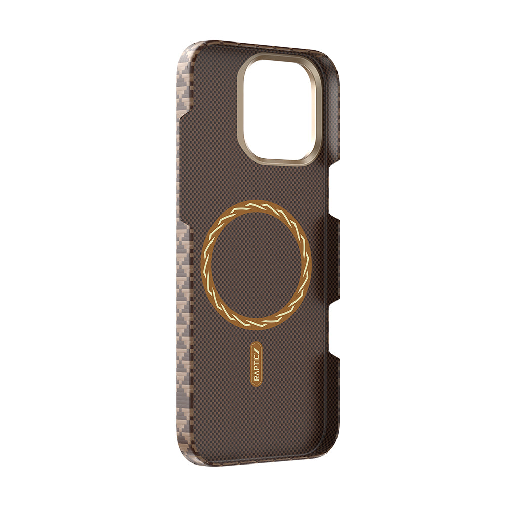 Apple iPhone 16 Pro Max Kılıf M-safe Şarj Özellikli Raptic Aramid Skin Origin Serisi Kapak Kırmızı