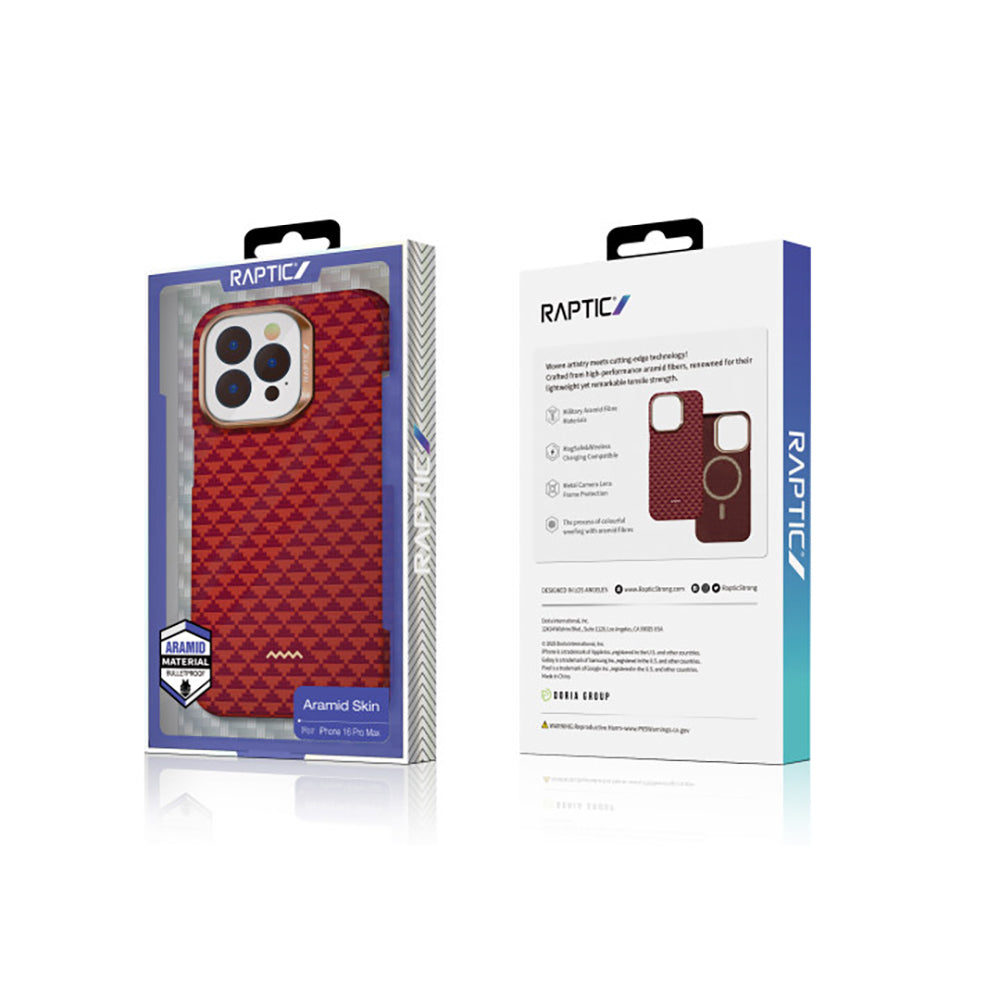 Apple iPhone 16 Pro Max Kılıf M-safe Şarj Özellikli Raptic Aramid Skin Origin Serisi Kapak Kahverengi