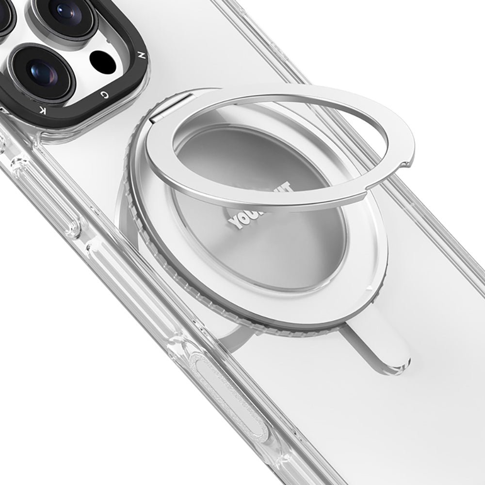 Apple iPhone 16 Pro Max Kılıf M-safe Şarj Özellikli Standlı Aksiyon Butonlu Youngkit Pivot Serisi Kapak Şeffaf