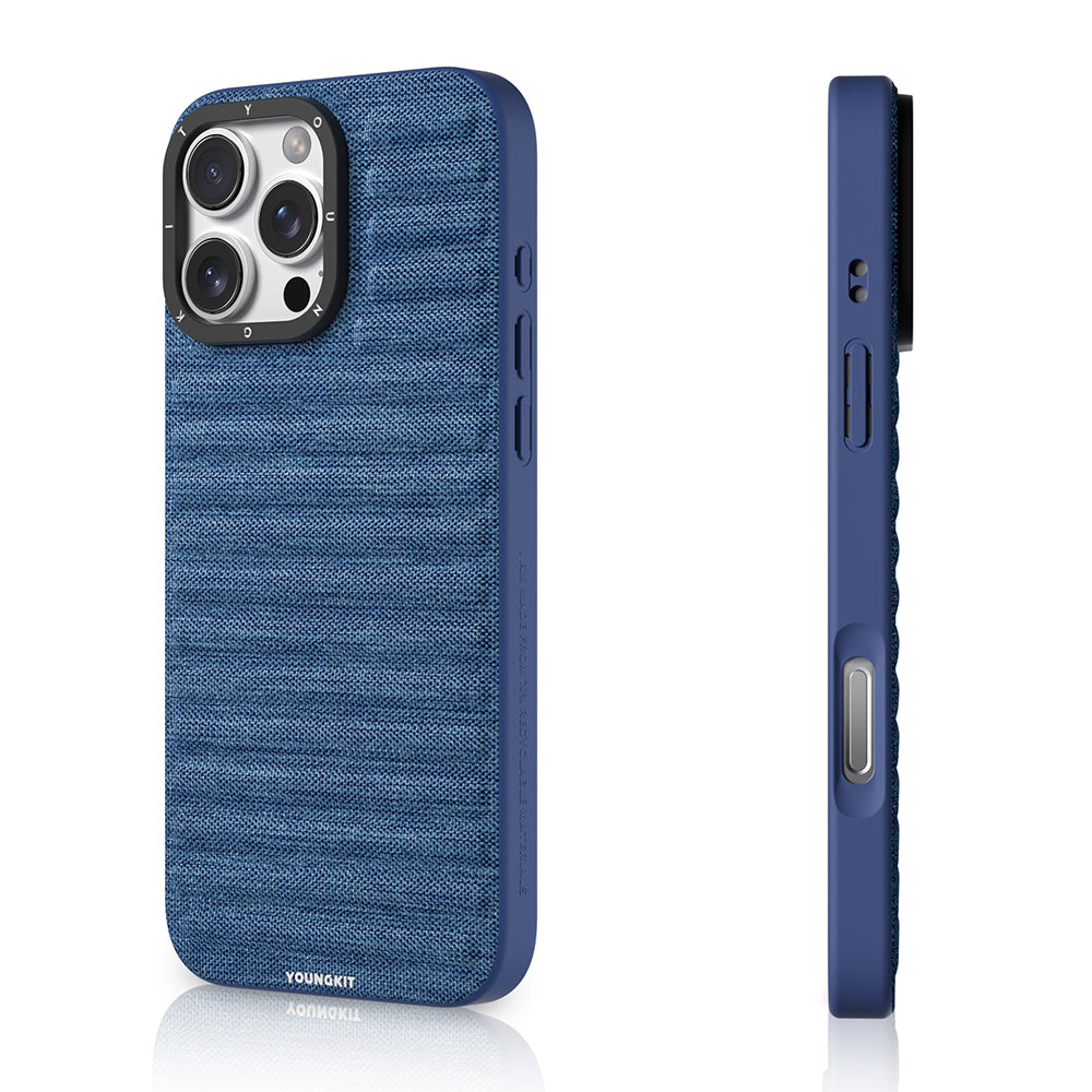 Apple iPhone 16 Pro Max Kılıf M-safe Şarj Özellikli Youngkit Canvas Serisi Kapak Mürdüm